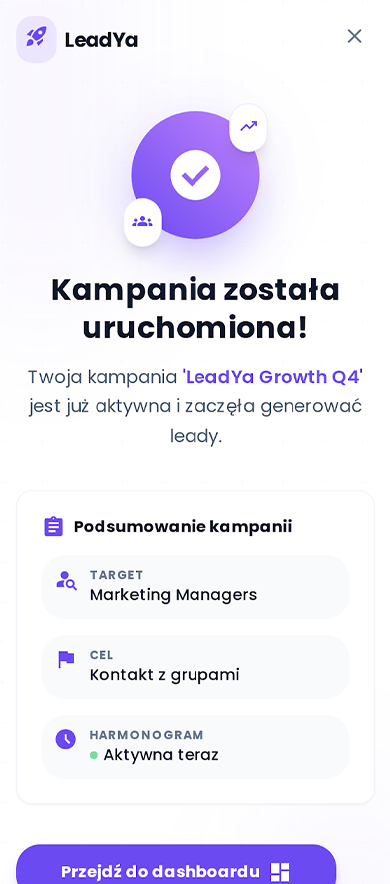 Kampania uruchomiona – LeadYa zaczyna generować leady